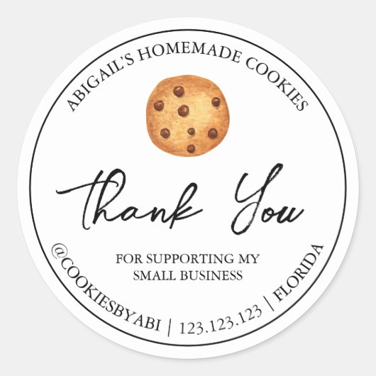 Eenvoudige zelfgemaakte cookies Bedankt Label (Voorkant)