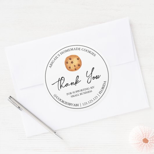 Eenvoudige zelfgemaakte cookies Bedankt Label (Envelop)