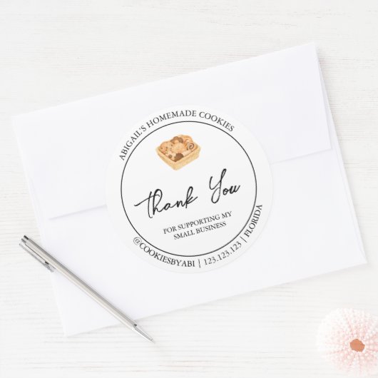 Eenvoudige zelfgemaakte cookies Bedankt Label (Envelop)