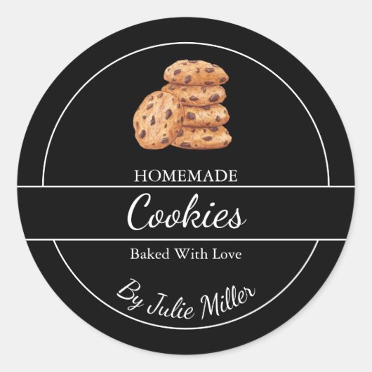 Eenvoudige zelfgemaakte cookies Label Black (Voorkant)