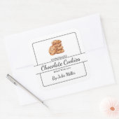 Eenvoudige zelfgemaakte Cookies Square Label (Envelop)