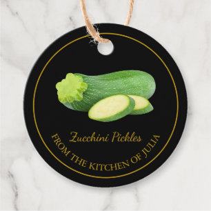 Eenvoudige zelfgemaakte courgette augurken hangen  bedankjes labels