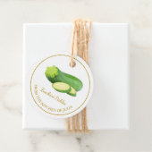 Eenvoudige zelfgemaakte courgette augurken hangen bedankjes labels (In situ)