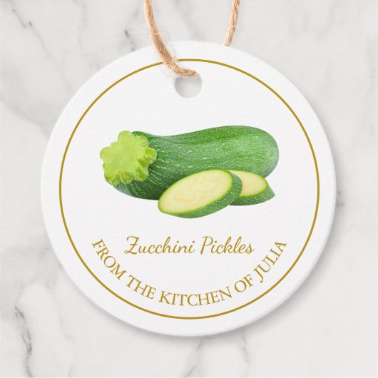 Eenvoudige zelfgemaakte courgette augurken hangen bedankjes labels (Voorkant)