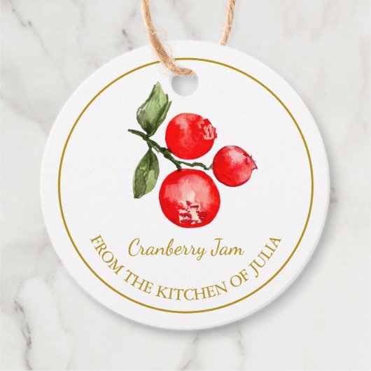 Eenvoudige zelfgemaakte Cranberry Jam Hang Label l (Voorkant)