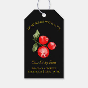 Eenvoudige zelfgemaakte Cranberry Jam Hang Label l Cadeaulabel