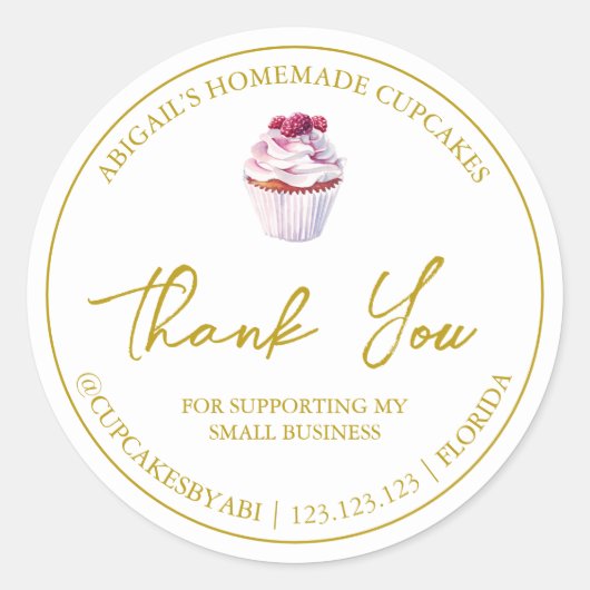 Eenvoudige zelfgemaakte cupcake dank je label (Voorkant)