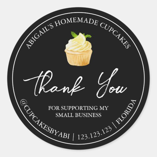 Eenvoudige zelfgemaakte cupcake dank je label (Voorkant)