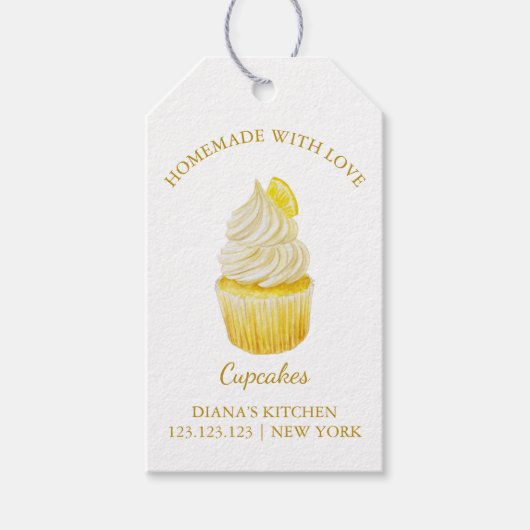 Eenvoudige zelfgemaakte Cupcake Dessert Hang Label Cadeaulabel (Voorkant)