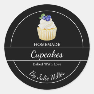 Eenvoudige zelfgemaakte cupcakes Label
