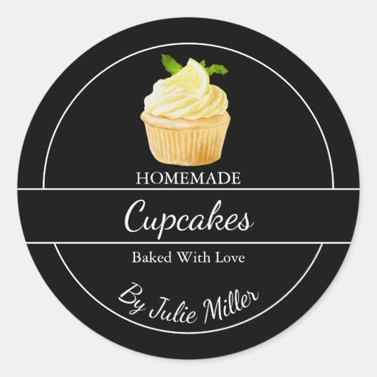 Eenvoudige zelfgemaakte cupcakes Label (Voorkant)