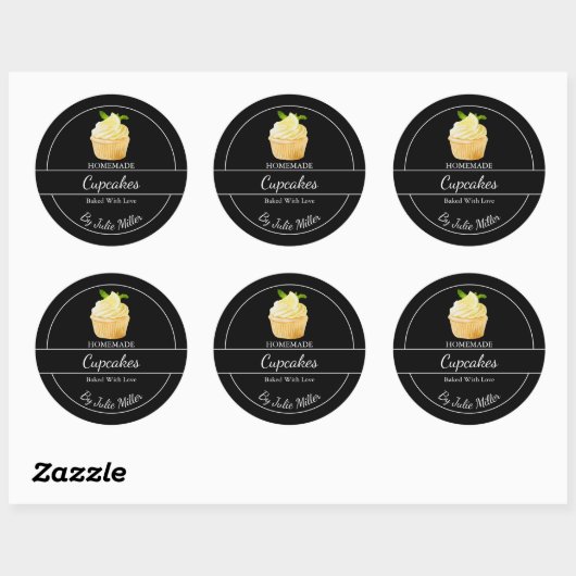 Eenvoudige zelfgemaakte cupcakes Label (Vel)