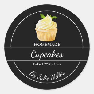 Eenvoudige zelfgemaakte cupcakes Label