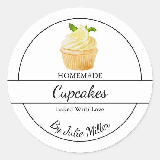 Eenvoudige zelfgemaakte cupcakes Label (Voorkant)