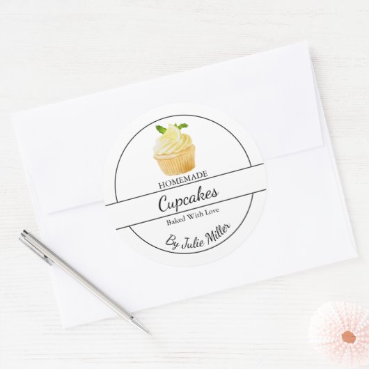Eenvoudige zelfgemaakte cupcakes Label (Envelop)