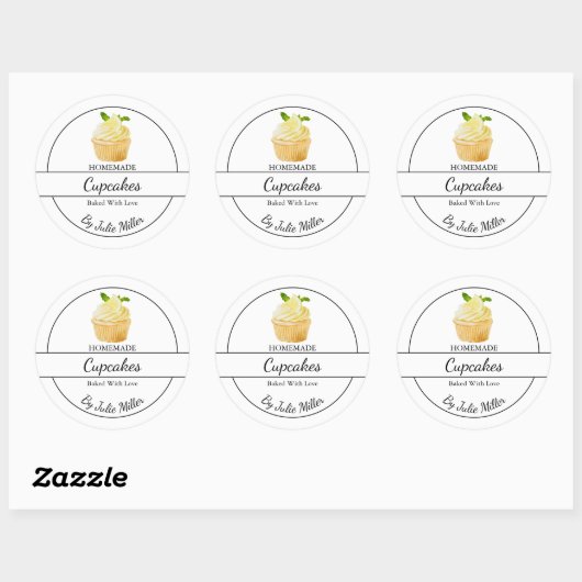 Eenvoudige zelfgemaakte cupcakes Label (Vel)