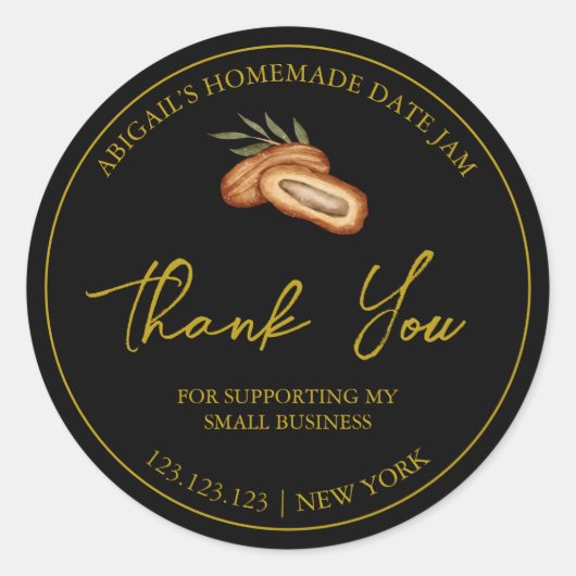 Eenvoudige zelfgemaakte datum jam dank je label (Voorkant)