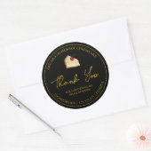 Eenvoudige zelfgemaakte dessert cheesecake dank u ronde sticker (Envelop)