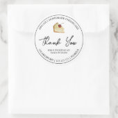 Eenvoudige zelfgemaakte dessert cheesecake dank u ronde sticker (Tas)