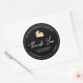 Eenvoudige zelfgemaakte dessert cheesecake dank u  ronde sticker (Envelop)