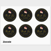 Eenvoudige zelfgemaakte dessert cheesecake dank u ronde sticker (Vel)