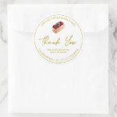 Eenvoudige zelfgemaakte dessertaart bedankje ronde sticker (Tas)