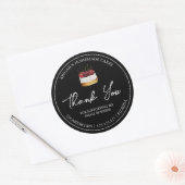 Eenvoudige zelfgemaakte dessertaart bedankje ronde sticker (Envelop)