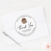 Eenvoudige zelfgemaakte dessertaart bedankje ronde sticker (Envelop)