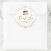 Eenvoudige zelfgemaakte dessertaart bedankje ronde sticker (Tas)
