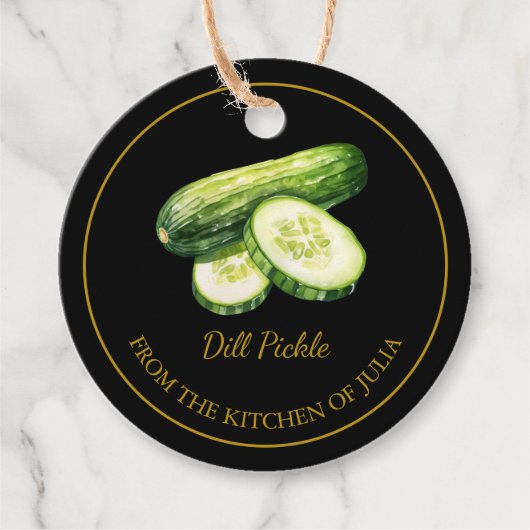 Eenvoudige zelfgemaakte dille augurk komkommer han bedankjes labels (Voorkant)