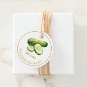 Eenvoudige zelfgemaakte dille augurk komkommer han bedankjes labels (In situ)