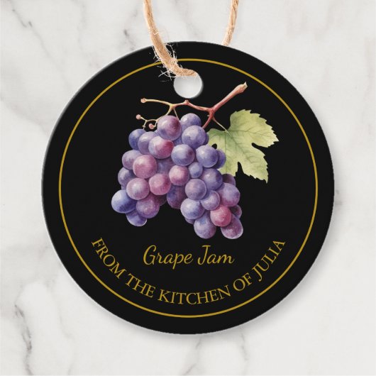Eenvoudige zelfgemaakte druivenjam hangen Label l  (Voorkant)