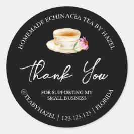 Eenvoudige zelfgemaakte Echinacea thee bedankt lab Ronde Sticker
