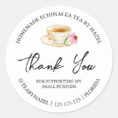 Eenvoudige zelfgemaakte Echinacea thee bedankt lab Ronde Sticker (Voorkant)