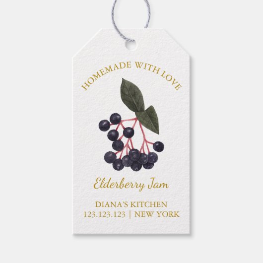 Eenvoudige Zelfgemaakte Elderberry Jam Hang Label Cadeaulabel (Voorkant)