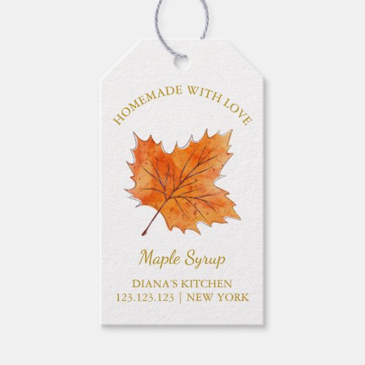 Eenvoudige zelfgemaakte esdoornsiroop Hang Label l Cadeaulabel (Voorkant)