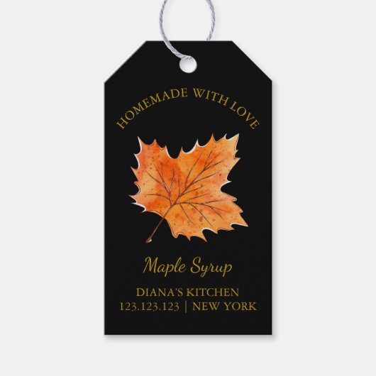 Eenvoudige zelfgemaakte esdoornsiroop Hang Label l Cadeaulabel (Voorkant)