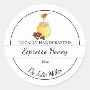 Eenvoudige zelfgemaakte espresso geïnfundeerd Hone Ronde Sticker