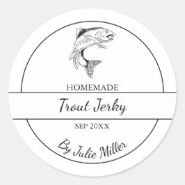 Eenvoudige zelfgemaakte forel jerky label
