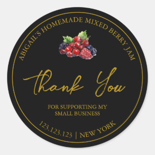 Eenvoudige zelfgemaakte Gemengde Berry Jam Dank u  Ronde Sticker