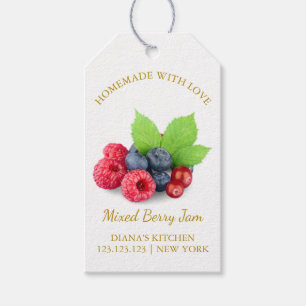 Eenvoudige zelfgemaakte gemengde Berry Jam Hang La Cadeaulabel