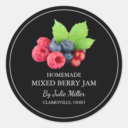 Eenvoudige zelfgemaakte gemengde Berry Jam Label (Voorkant)