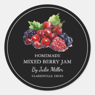 Eenvoudige zelfgemaakte gemengde Berry Jam Label