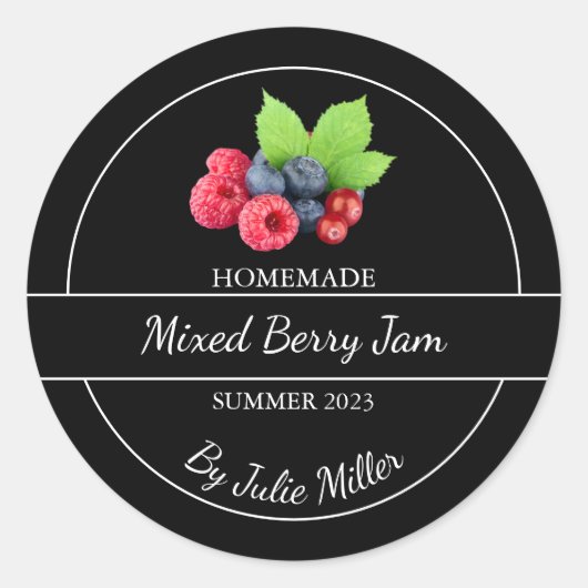 Eenvoudige zelfgemaakte gemengde Berry Jam Label (Voorkant)