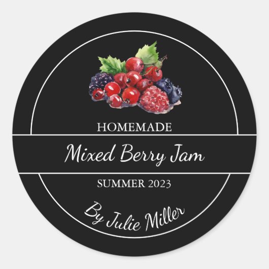 Eenvoudige zelfgemaakte gemengde Berry Jam Label (Voorkant)