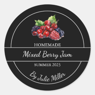 Eenvoudige zelfgemaakte gemengde Berry Jam Label