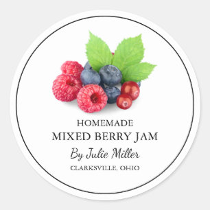 Eenvoudige zelfgemaakte gemengde Berry Jam Label
