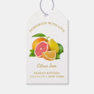Eenvoudige Zelfgemaakte Gemengde Citrus Jam Hang L Cadeaulabel