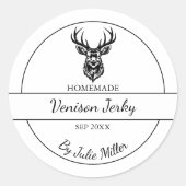 Eenvoudige zelfgemaakte hertenherten jerky label (Voorkant)