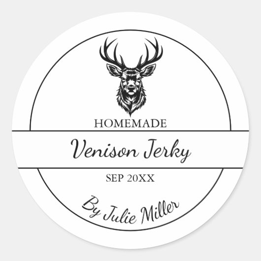 Eenvoudige zelfgemaakte hertenherten jerky label (Voorkant)